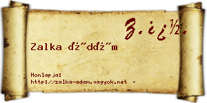 Zalka Ádám névjegykártya